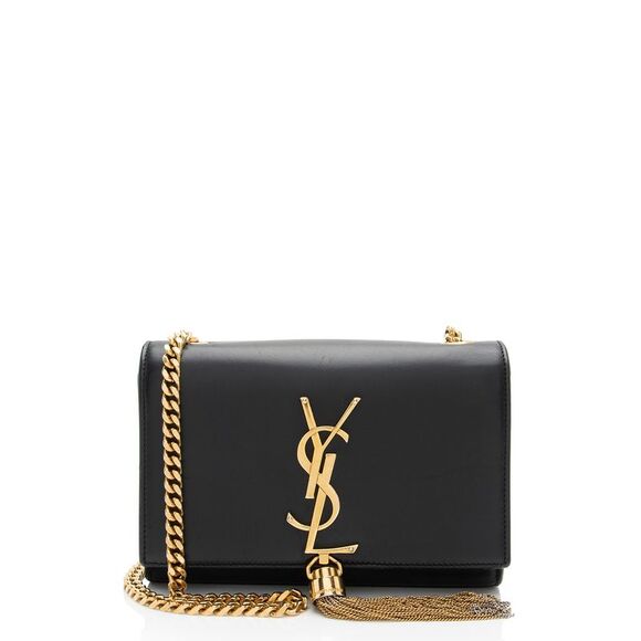 Saint Laurent Handbags - Saint Laurent Leather Monogram Kate Tassel Mini Shoulder Bag